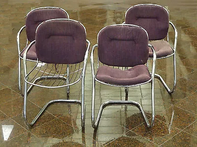 4 X BEST CHIC 70's GASTONE RINALDI  ERA CANTILEVER SLING CHAIRS • $700