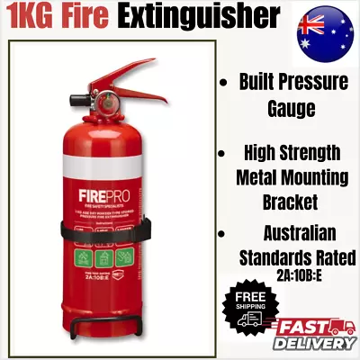 Fire Pro 1kg Dry Powder Fire Extinguisher With Mounting Bracket • $28.95