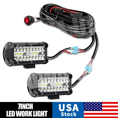 2x 7inch LED Work Light Bar Flood Spot DRL Fog Lamp Offroad Driving Truck + Wire • $24.99