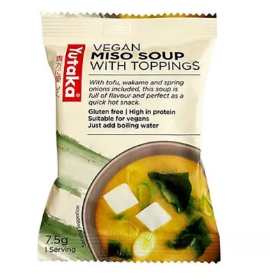 Yutaka Instant Vegan Miso Soup Vegetarian 7.5 G (Pack Of 10) • £10.99