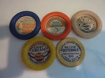 Vintage Milk Bottle Caps Lot Of 5 Different • $4.05