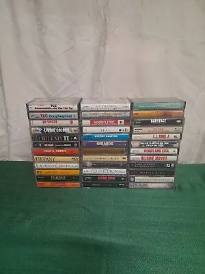 Cassette Tape Lot Of 36  Pop R&B Soft Rock  With Travel Case 1980's 1990's • $100