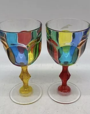 Murano Wine Glasses Made In Italy Set Of 2 Multicolor  • $35