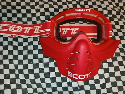 Vintage SCOTT 89 Red Goggles/Red  Mask  Guard mxama Motocross Helmet Visor  • $350