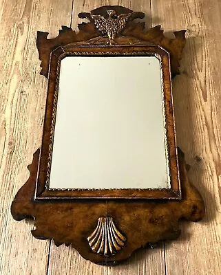 Beautiful Small George I Style Figured-walnut Parcel-gilt Pier Wall Mirror • £495