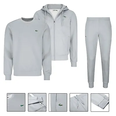 £50 • Buy Men's Lacoste Poly Fleece Tracksuit Set Grey Hoodie Sweatshirt Joggers