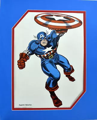 1966 MMMS Super Hero POSTER CAPTAIN AMERICA Pro Matted Marvel Personality • $118.79