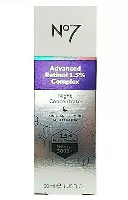 £19.90 • Buy No7 Advanced ❤️ Retinol 1.5% Complex Night Concentrate Age-defying ❤️New Boxed❤️