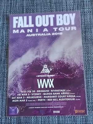 Fall Out Boy  - 2018 Australia Tour - Signed Autographed Laminated Tour Poster • $27.95