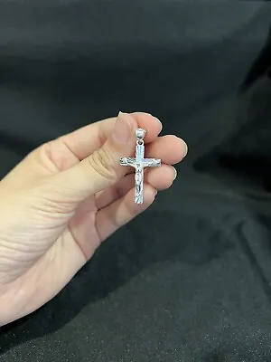 925 Sterling Silver Men Boys Girls Women Diamond Cut Cross Crucifix Pendant • $20