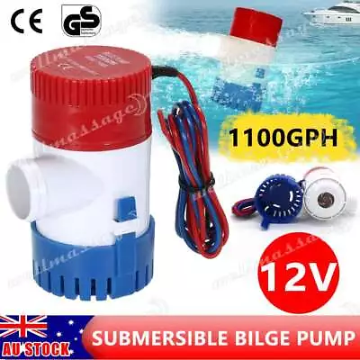 1100GPH Submersible Bilge Water Pump 12V Camp Fishing Boat RV Caravan Camping OZ • $12.99