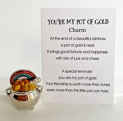 Ganz  You're My Pot Of Gold  Charm/Token Figurine Metal W/Poem Card 1 H X 3/4 W • $4.95