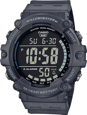 Casio AE1500WH-8BV Chronograph Watch Gray Resin Band Alarm Illuminator • $25.75