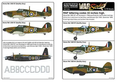 Kits-World KW172155 1:72 RAF Lettering Codes 24 Inches High • £6.75