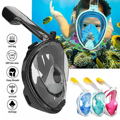 Snorkelling Mask Full Face Anti-fog Swimming Scuba Diving Mask Goggles For GoPro • $17.99