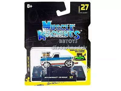 1972 Chevrolet C10 Pickup Blue & White 1/64 Diecast By Muscle Machines 15567 • $11.99