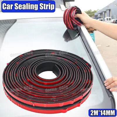 2M Black Car Windshield Panel Seal Strip Rubber Sealed Moulding Trim Accessories • $15.34