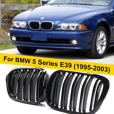 For BMW E39 M5 528i 525i 540i 1997-2003 Gloss Black Front Kidney Grill Grille • $26.99