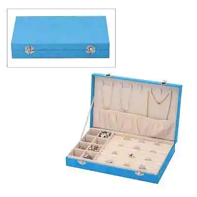 £20.76 • Buy Turquoise Jewelry Organizer Box Blue Velvet With Anti Tarnish Lining Lock