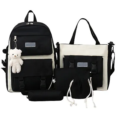 5pcs Aesthetic Backpack Set School Teens Girls Daypack Trendy Large Shoulder Bag • $18.52
