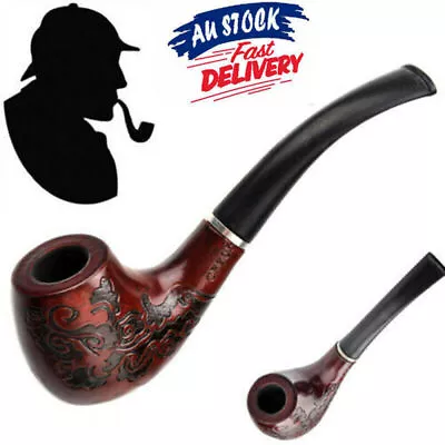 Smoking Pipe Durable Tobacco Vintage Wooden Pipes Cigar Cigarette Unique Gift AU • $13.99