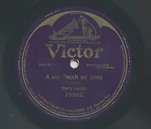 $6.50 • Buy A Wee Deoch An'  Doris By Harry Lauder   Victor 70062  1912  78 RPM