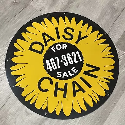 Vintage Daisy Chain Metal Sign For Sale Kansas 1960s Real Estate House Sign 24” • $153