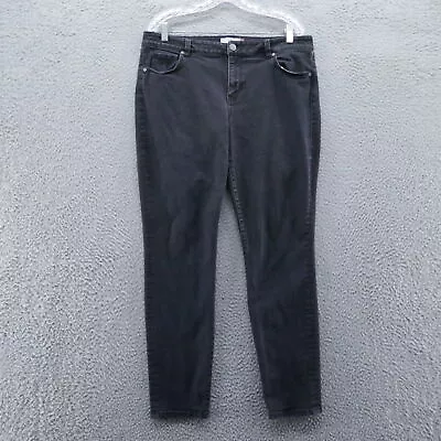 Cabi Womens Skinny Jeans 16 Black Denim Mid Rise Stretch Jegging 35x29 • $22.49