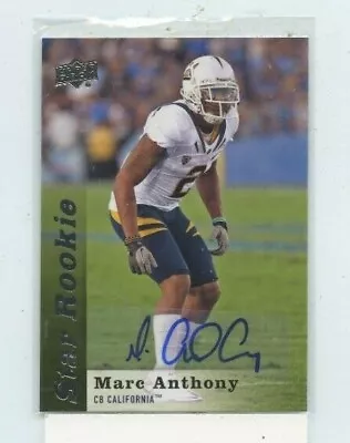 Marc Anthony 2013 Upper Deck Star Rookie Autograph Auto # 162 • $2.75