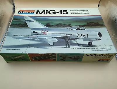 Monogram MiG-15 -Jet Fighter 1/48 Scale Model  Plane Kit  5403 New Open Box 1976 • $24.99