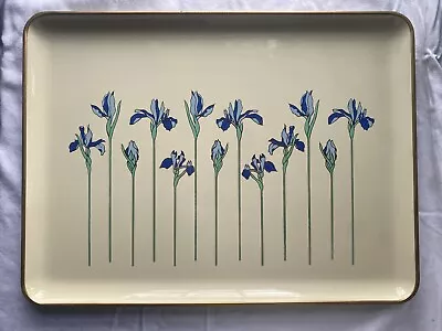 Vintage Otagiri Japan Laquerware Iris Rhapsody Floral Vanity Serving Tray 10x14” • $19