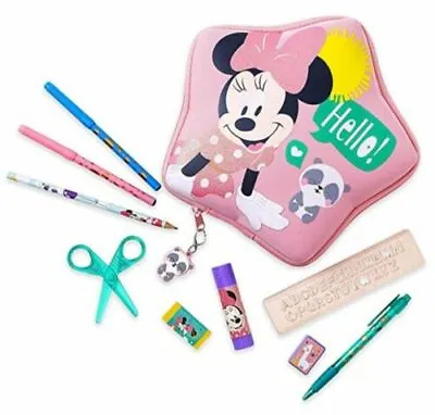 NWT Disney Store Minnie Mouse Zip Up Stationery Kit School Supplies Art Craft • $12.95