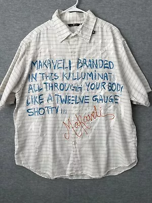 Vintage Makaveli Branded Tupac Shakur 2Pac Rap Button Shirt Men's Size 2XL  • $29