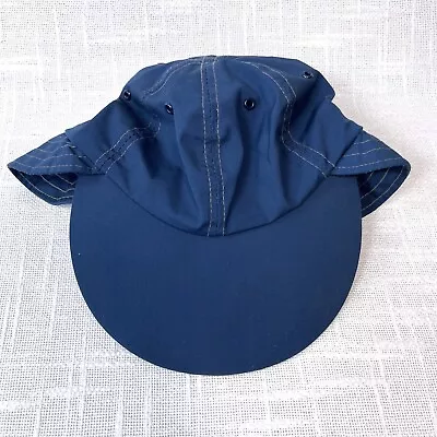 90s Columbia Sportswear Duck Bill Trapper Rain Hat Medium Vtg Blue USA Made • $23.99