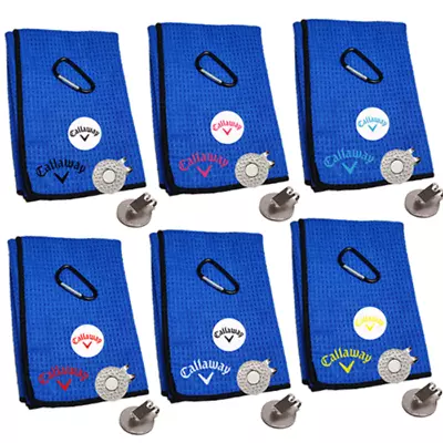 Golf Towel Blue 16x16in (Ball Marker & Magnetic Clip Available) • $18.99
