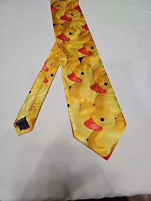 Ralph Marlin Just Ducky Rubber Duck Duckie 2002 Mens Tie Necktie Multicolor • $11.88