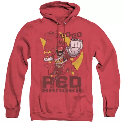 POWER RANGERS GO RED Licensed Hooded Sweatshirt Heather Hoodie SM-3XL • $47.95