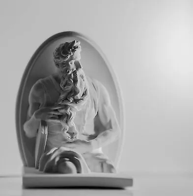 Moses Statues 4.33 Inch Resin Greek Mythology White Small Carved Art Deco • $60