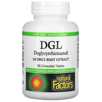 £19.99 • Buy Natural Factors, DGL, Deglycyrrhizinated Licorice Root Extract X 90 Chewable Tab