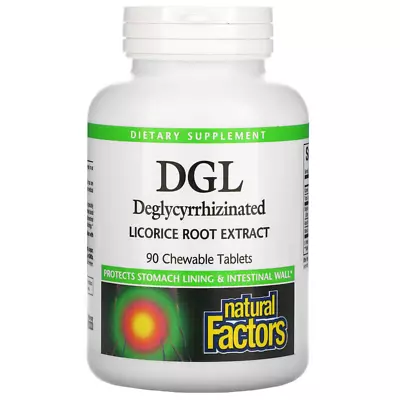 £19.99 • Buy Natural Factors, DGL, Deglycyrrhizinated Licorice Root Extract X 90 Chewable Tab