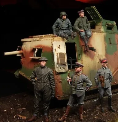 1/35 Resin Figure Model Kit WWI WW1 German Soldiers Tank Crew No Tank Unpainted • $36.79
