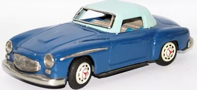 Vintage Tin Litho Friction 2-Tone Blue Mercedes 300SL Toy Car Made In Japan • $195