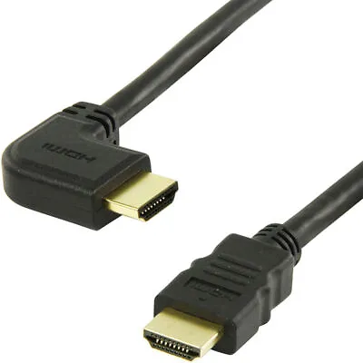 £4.29 • Buy 90 Degree Right Angle Short 30cm 50cm 0.5m HDMI Cable Straight Connector Male