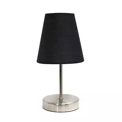 Simple Designs Sand Nickel Mini Basic Table Lamp W/ Fabric Shade Metal Mini Base • $14.09