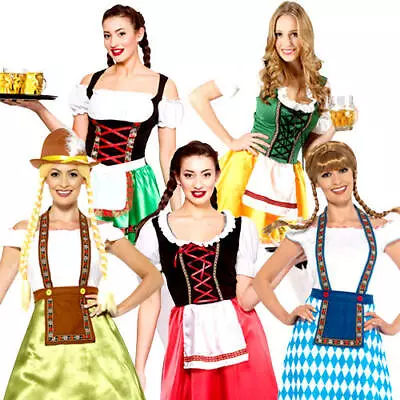 £15.99 • Buy Oktoberfest Bavarian Beer Maid Ladies Fancy Dress Womens Adults German Costumes