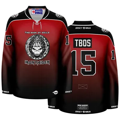 Iron Maiden The Book Of Souls Red Mayan Hockey Jersey • $149.95