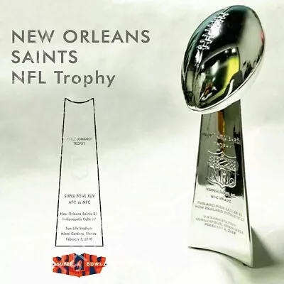 2010 New Orleans Saints Super Bowl XLIV Vince Lombardi Trophy Height 23CM • $59.88