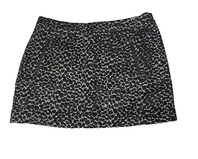 W118 By Walter Baker Women's Black Animal Print Wool Blend Mini Skirt Size S NEW • $49.90