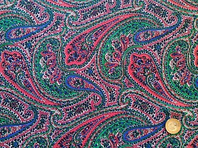 Vintage Remnant Of PAISLEY Liberty Of London SILK Fabric Approx 62 X 98 Cm • £31.50