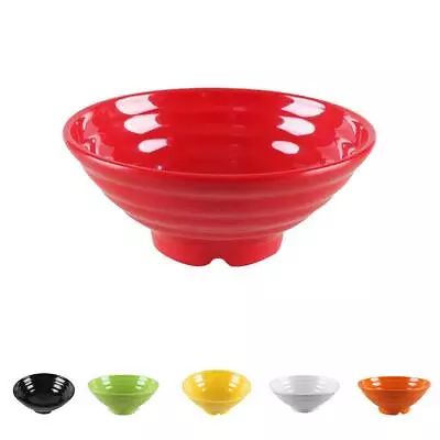 Melamine Plastic Large Bowl Non-Slip Fluted Soup Food Storage 6 Colors Select • £8.90